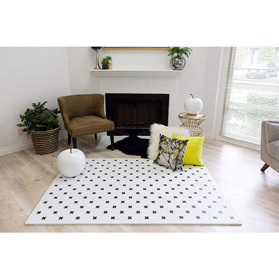 Brooklyn Cross Black and White Play Mat in Sitting Room
